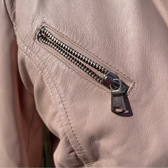 Kenna T Leather Moto Jscket Pink Womens sz Small - Picture 7 of 11